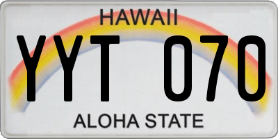 HI license plate YYT070