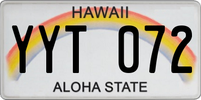 HI license plate YYT072