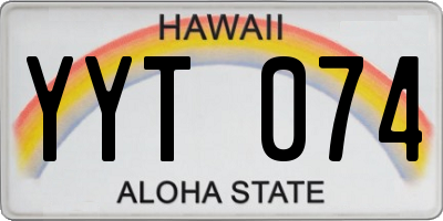HI license plate YYT074