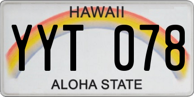 HI license plate YYT078