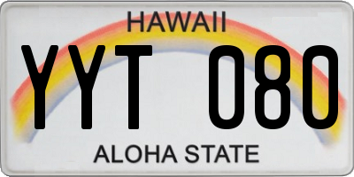 HI license plate YYT080