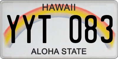 HI license plate YYT083