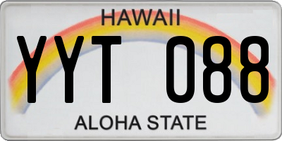 HI license plate YYT088