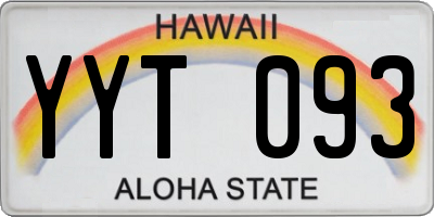 HI license plate YYT093