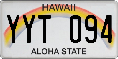 HI license plate YYT094