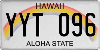 HI license plate YYT096