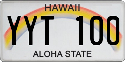 HI license plate YYT100