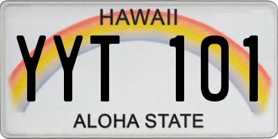 HI license plate YYT101