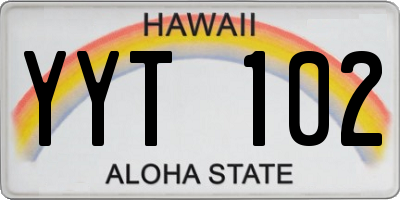HI license plate YYT102