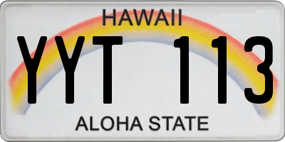 HI license plate YYT113
