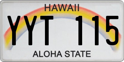 HI license plate YYT115