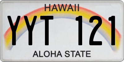 HI license plate YYT121