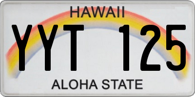 HI license plate YYT125