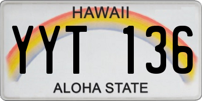 HI license plate YYT136