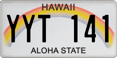 HI license plate YYT141