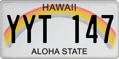 HI license plate YYT147
