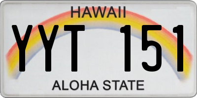 HI license plate YYT151