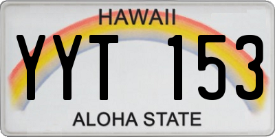 HI license plate YYT153