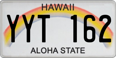 HI license plate YYT162