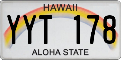 HI license plate YYT178