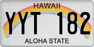 HI license plate YYT182