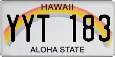 HI license plate YYT183