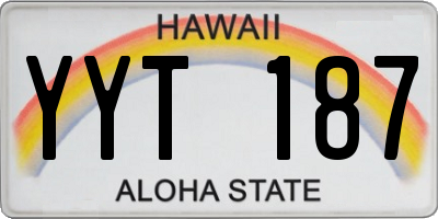 HI license plate YYT187
