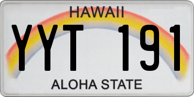 HI license plate YYT191