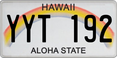 HI license plate YYT192