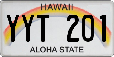 HI license plate YYT201