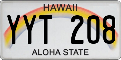 HI license plate YYT208