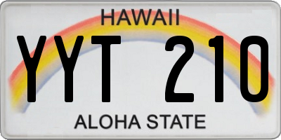 HI license plate YYT210