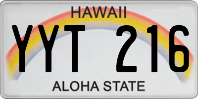 HI license plate YYT216