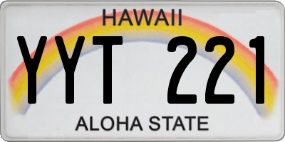 HI license plate YYT221