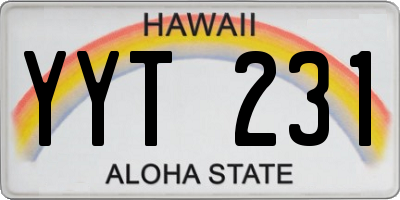 HI license plate YYT231