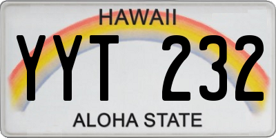 HI license plate YYT232