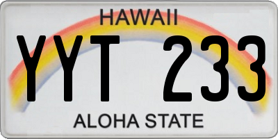 HI license plate YYT233