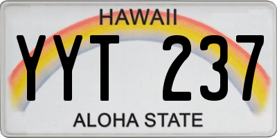 HI license plate YYT237