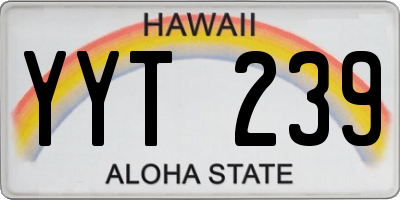 HI license plate YYT239