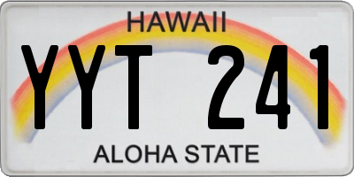 HI license plate YYT241