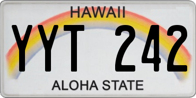 HI license plate YYT242