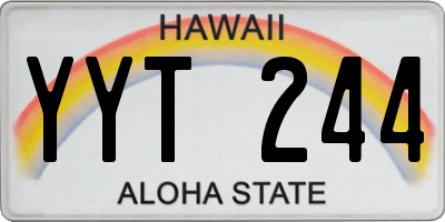 HI license plate YYT244