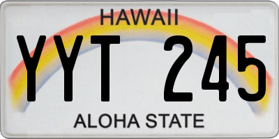HI license plate YYT245