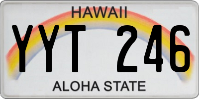 HI license plate YYT246
