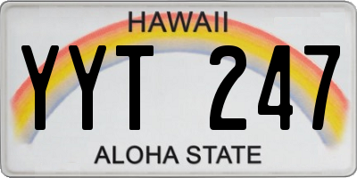 HI license plate YYT247
