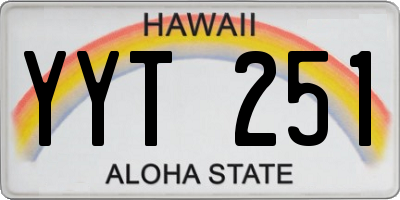 HI license plate YYT251