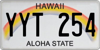 HI license plate YYT254