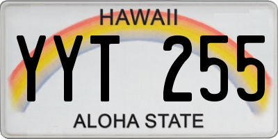 HI license plate YYT255