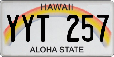 HI license plate YYT257
