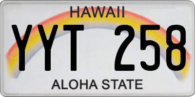 HI license plate YYT258